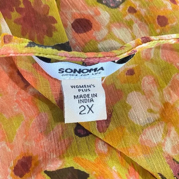 NWOT Floral, Sheer Duster Swimsuit, Cover-up - Picture 2 of 7